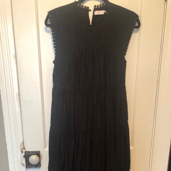 See by Chloe Swiss dot black midi dress size 34 - Picture 3 of 5